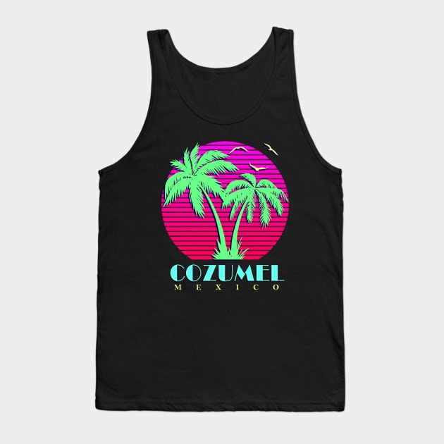 Cozumel Mexico Palm Trees Sunset Tank Top by Nerd_art